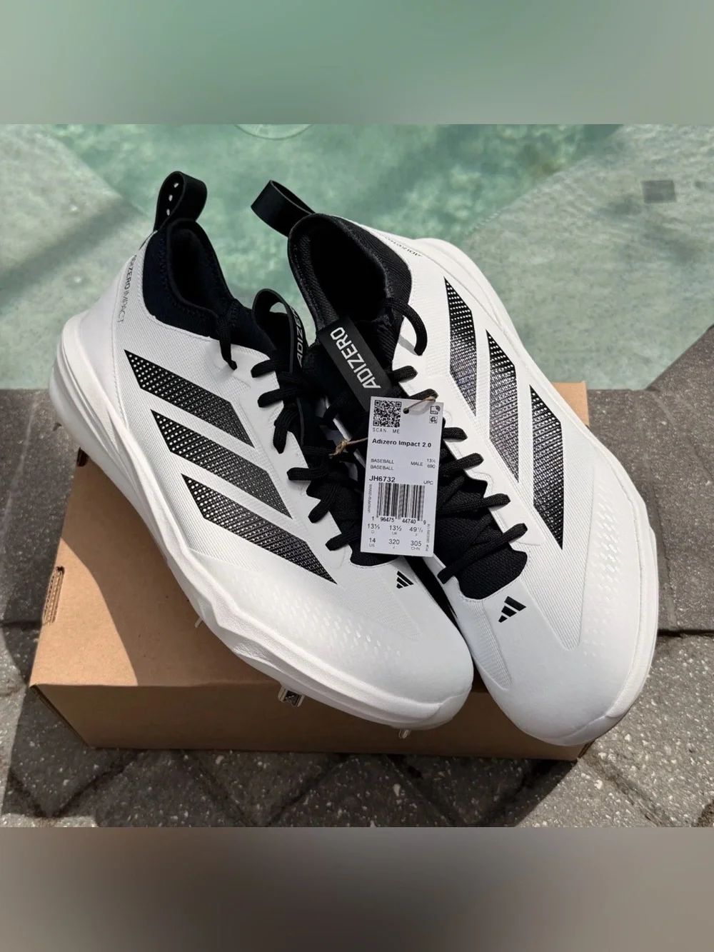 SIZE 14 - ADIDAS ADIZERO IMPACT 2.0 MEN’S METAL BASEBALL CLEATS JH6732